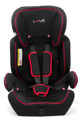 Butaca Infantil Booster Con Respaldo 2058 Love 9 A 36 Kg Color Negro Con Rojo