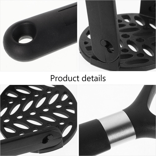 Triturador De Patatas Manual Plegable Con Mango Negro, Frijo