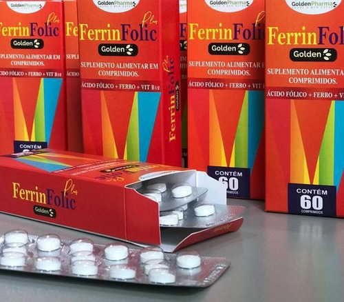 Ferrin Folic - Ácido Fólico + Ferro + Vitamina B12 60 Comp