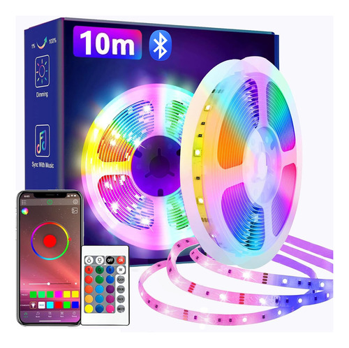 Tira De Luces Led De 10m Rgb Usb Bluetooth Control Por App