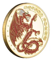 Comprar Moneda Conmemorativa Del Dragón Rojo Feng Shui De 40mm.