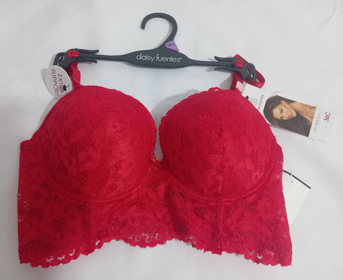 Brasier Daisy Fuentes 36c Push Up Rojo Extra Soporte