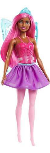 Barbie Muñeca Hada Princesa Morena Con Alas Azules  30 Cm