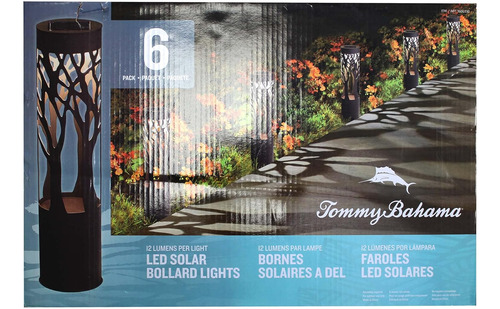 Tommy Bahama - Luz Solar Led Tipo Bolardo (6 Unidades)