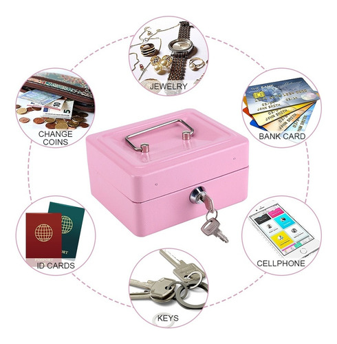 . 1pc Mini Portátil De Acero Petty Bloqueable Dinero En
