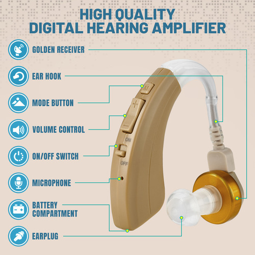 Amplificador De Audio Digital Newear, Dorado