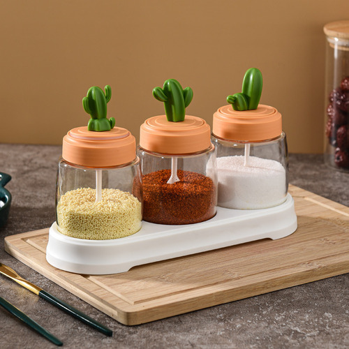 Juego De Tarros Para Condimentos De Cocina Con Forma De Cact