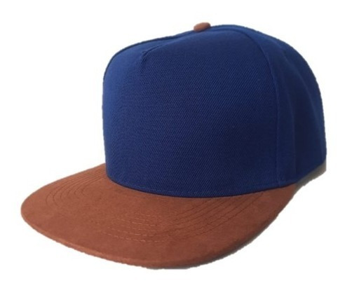 Gorra Plana Snapback Visera Recta Combinada Gamuzada