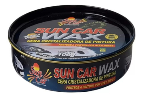 Cera Wax Cristalizadora Sun Car 100 Gramas Com Esponja