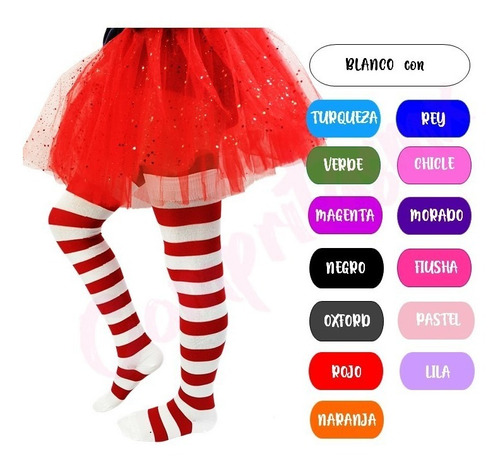 Imagen 3 de 4 de Media Calceta Over Knee Lolita Halloween Rojo/negro Caramelo