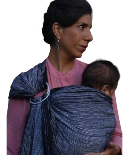 Bandolera Portabebés Lasto Negro De Indajani. 100% Algodón