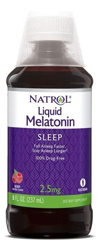 Natrol Melatonina Liquida 2.5 Mg Absorción Inmediata 237ml Sabor Berry