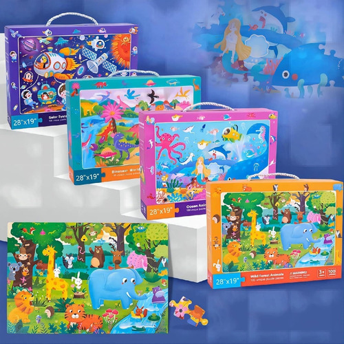 Rompecabezas Puzzles Animal Océano Espacio Juego Didáctico
