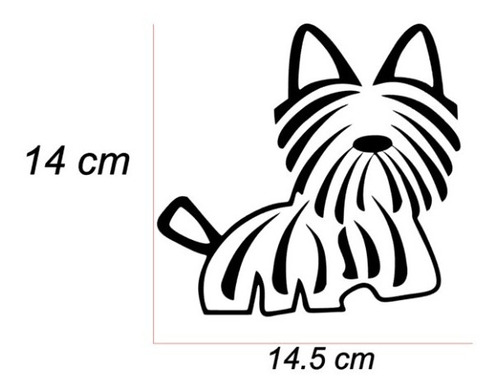 Imagen 3 de 8 de Calca Tuning Calcomania Perrito Yorkshire Para Auto Ventana