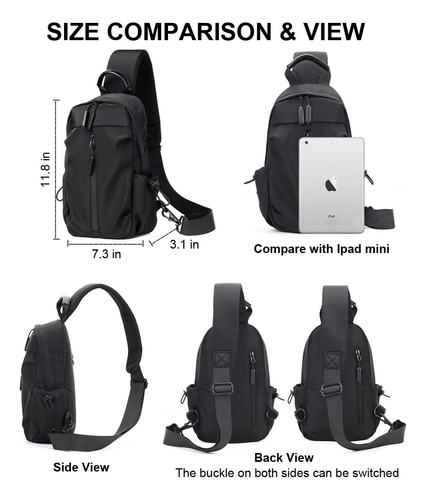 Hiflyer Sling Bag Crossbody, Bolsos Bandolera Para Hombres Y