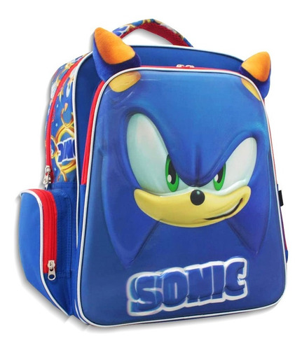 Imagen 1 de 8 de Mochila Escolar Infantil Doble Compartimiento Sonic
