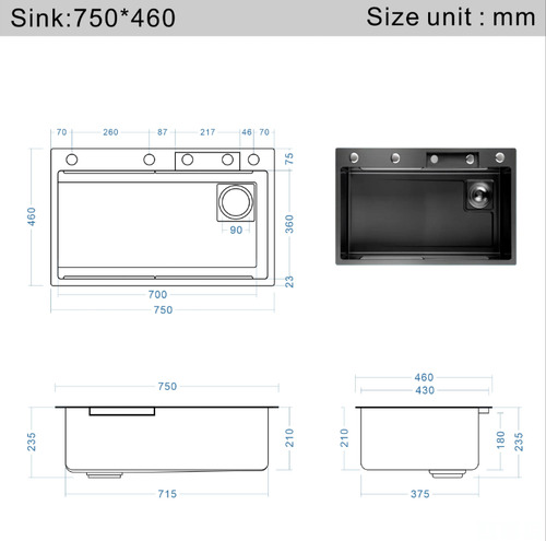 Bacha Cocina Digital Inteligente Led Acero Inoxidable