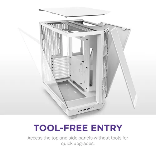 Nzxt H6 Flow | Cc-h61fw-01 | Compact Dual-chamber Mid-tow...