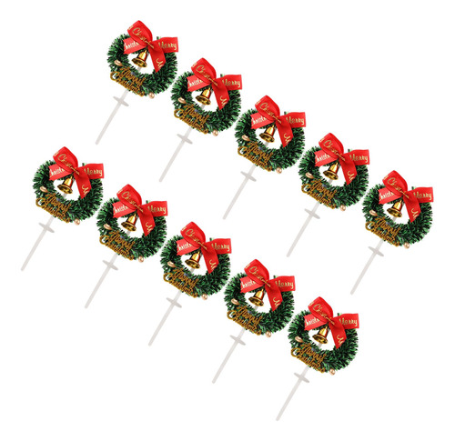 10 Minicoronas Navideñas, Decoración Para Árboles De Navidad