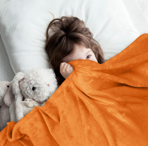 Colcha Polar Blanket Utopia, Tamaño King, Color Naranja Quem