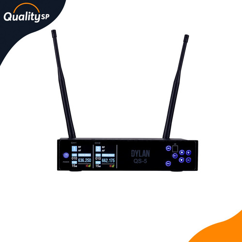 Microfone Duplo Dylan Qs-5 Cardioide Com Display Lcd