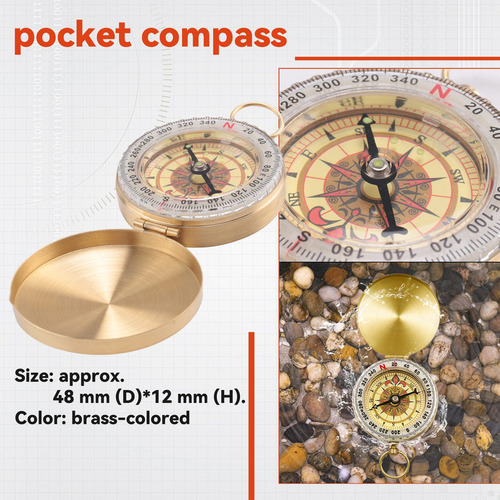 L Reloj De Bolsillo Clásico De Latón Estilo Brújula For