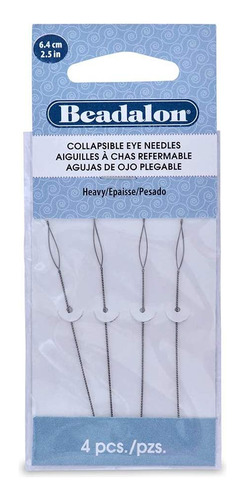 Beadalon - Agujas Ojos Plegables, 2,5 Pulgadas, Pesadas...