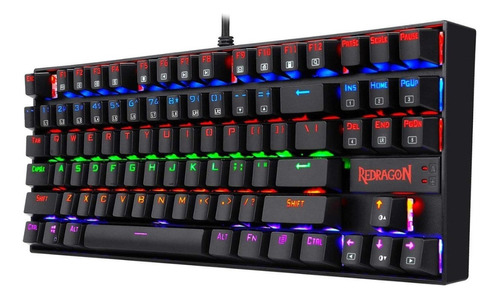 Redragon Kumara K552 Negro Rainbow Qwerty Español Switch Red