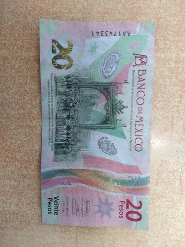 Billete De 20 Pesos (bicentenario) Serie Aa17 De Colección 