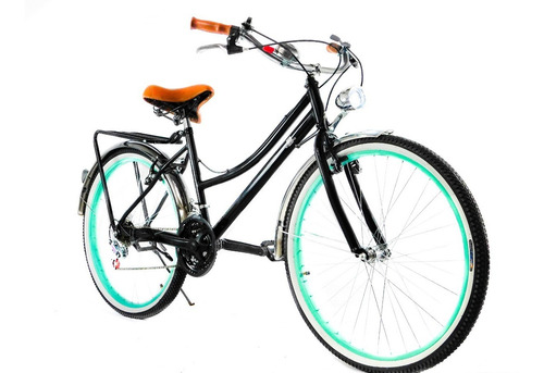 Imagen 1 de 10 de Bicicleta Retro Vintage Con Faro. Personalizada Con Tu Nombre. Accesorios Incluidos Y 18 Velocidades.