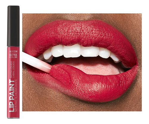 Labial Líquido Semi Mate Avon Lip Paint Raspberry Truffle