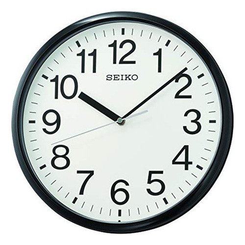 Seiko Reloj De Pared Empresarial De 12 Pulgadas, Negro