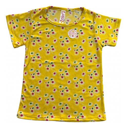 Blusa Playera Floreada Sublimado Niña Manga Corta