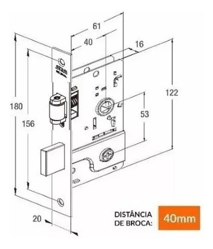 Fechadura Tetra Kit 800 Pivotante Rolete Quadrada Stam Escovada