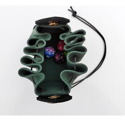 Bolsa De Dados Negra Y Verde Con Forma De Árbol Celta Dnd Gi