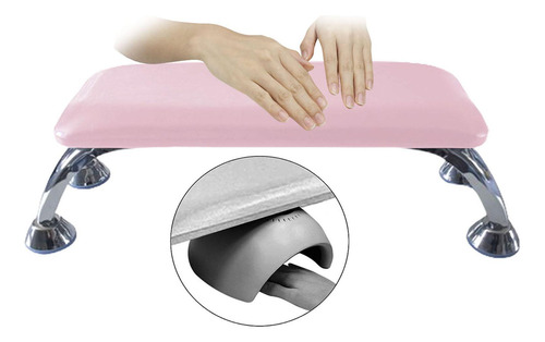 Soporte Manos Profesional Para Manicura, Color Rosa Y
