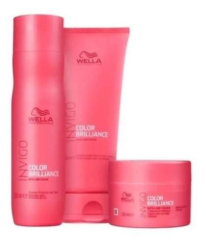 Kit Wella Invigo Color Brilliance Shampoo, Cond, Máscara