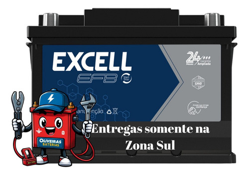 Bateria Excell  Exp-60dsd 60ah - A Base De Troca Zona Sul