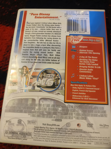 Herbie Fully Loaded Dvd / Lindsay Lohan (Usado)