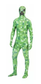 Disfraz Mostró Verde Pixeleado Minecraft Green Moster Nuevo