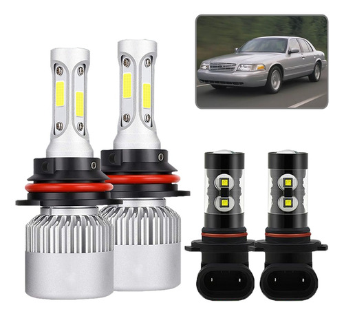 Kit Faros Led 8000lm Luz Alta Y Baja/niebla Para Ford