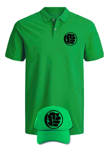 Camiseta Tipo Polo Hulk Obsequio Gorra Serie Green