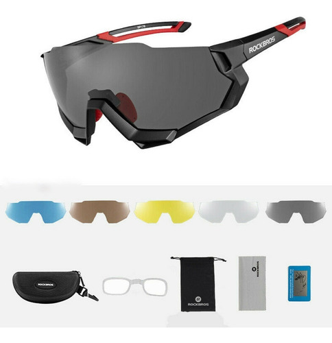 Imagen 2 de 4 de Lentes Running Polarizados Ciclismo 5 Micas Intercambiables