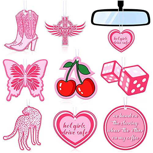 8 Pcs Preppy Car Air Freshener Hanging With Essential O...