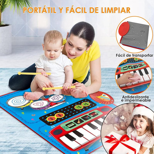 Piano Musical Para Niños 2-en-1 Con Tambor