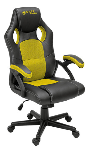 Cadeira Gamer Amarela Ergonomia Giratórias  - Bright