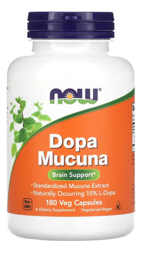 Now Foods Dopa Mucuna 180 Cápsulas Veganas