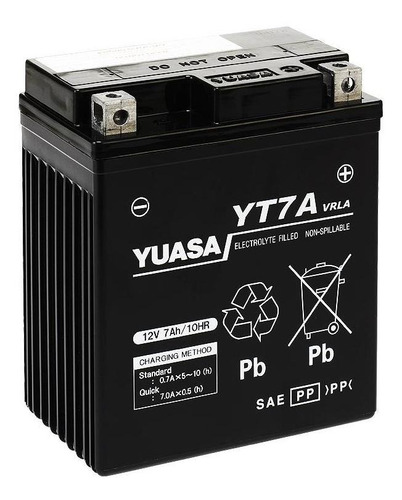 Imagen 1 de 8 de Bateria Moto Yuasa Yt7a Compatible       Con Ytx7l-bs Yuasa