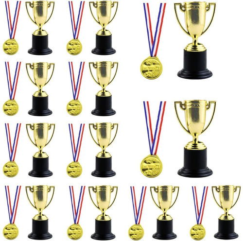 Trofeos De Plástico Twdrer, Para Niños, Con 12 Medallas