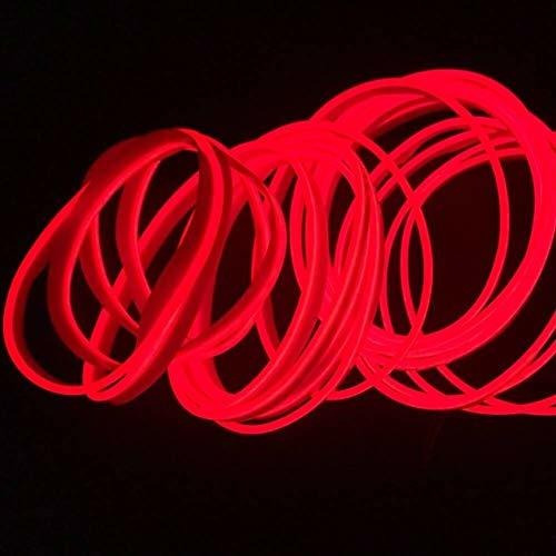 10M/30FT, Red M.best Neon Light El Wire for Automotive Car Interior Decoration with 6mm Sewing Edge 